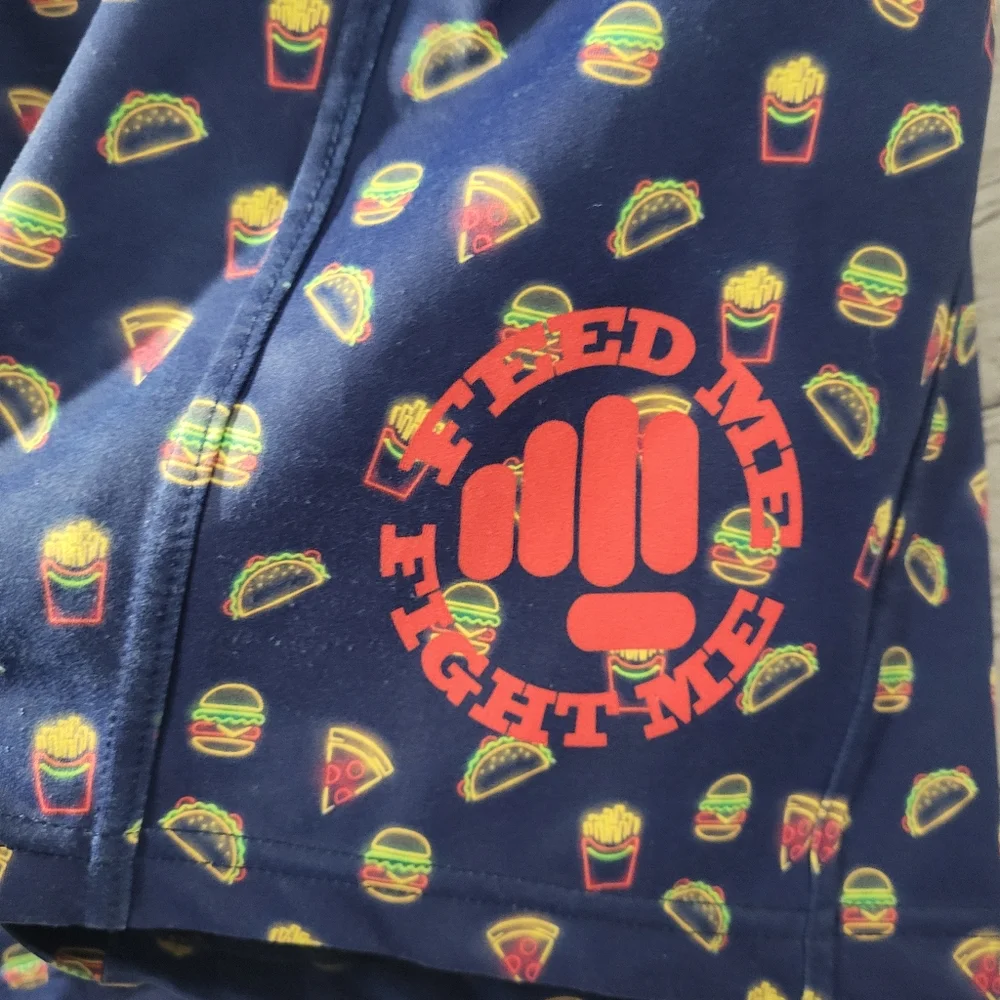 Feed Me Fight Me Men's Athletic Gym Shorts fast food  Size s